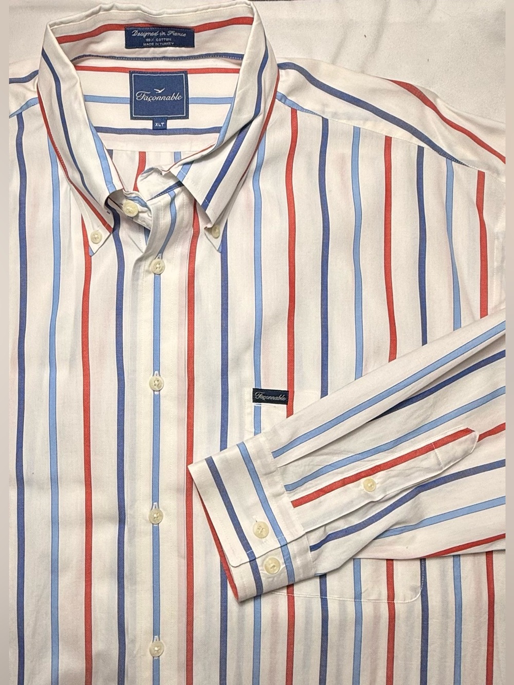 FACONNABLE Striped Button-Down Shirt